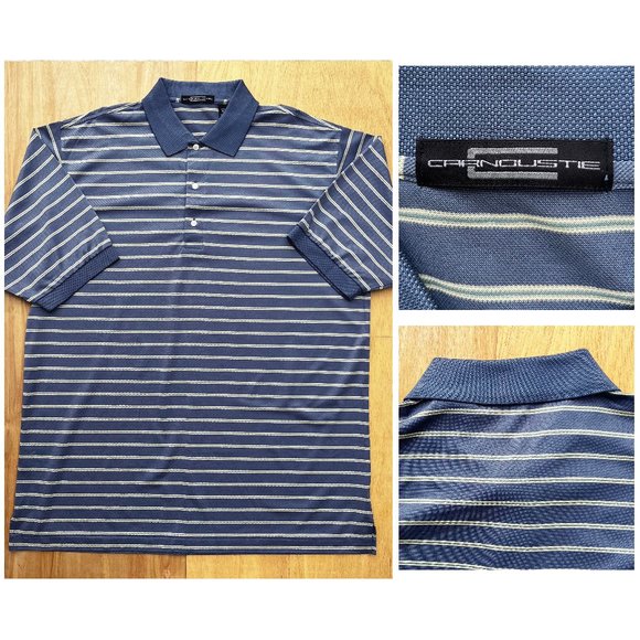 Carnoustie Shirts Carnoustie Mens Blue Striped Mercerized Cotton